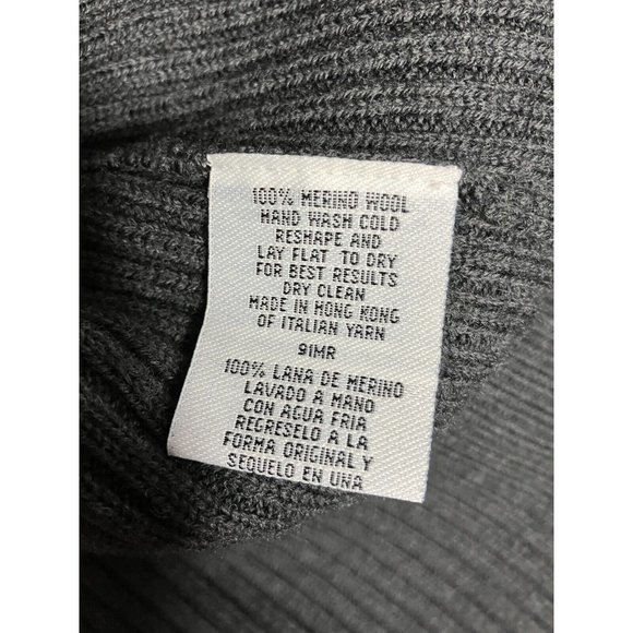 Eileen Fisher Women's Medium Gray 100% Merino Wool Cardigan Knit Sweater - Picture 5 of 7